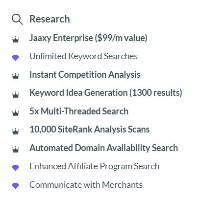 Jaaxy enterprise features