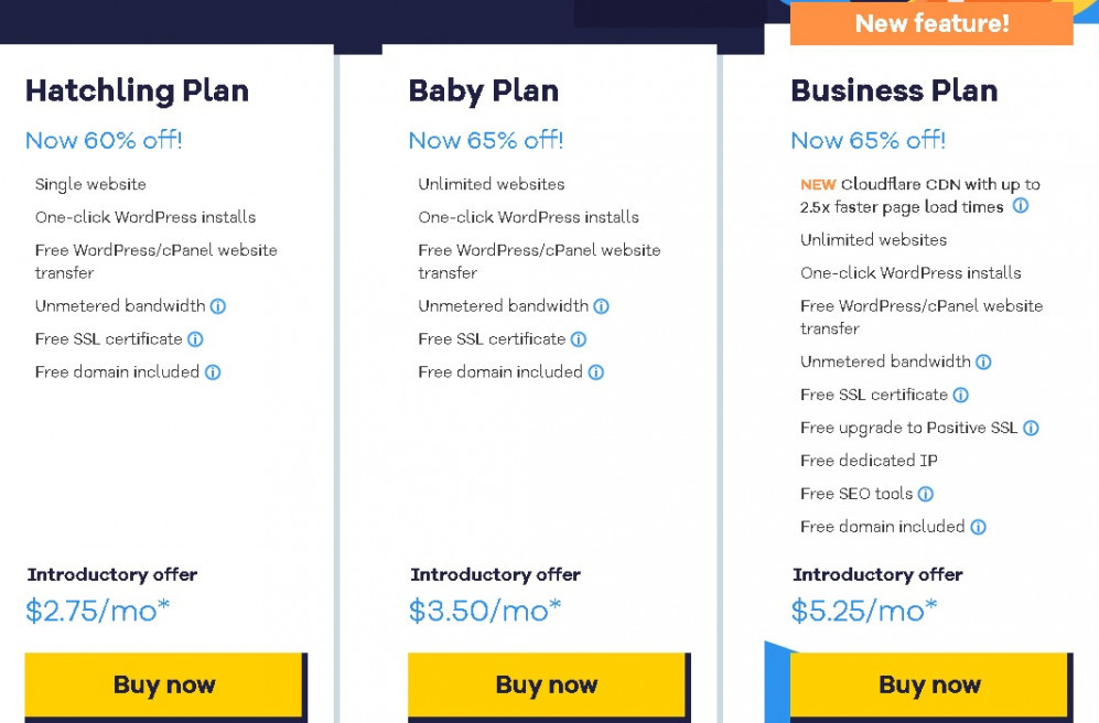 HostGator web hosting price plans