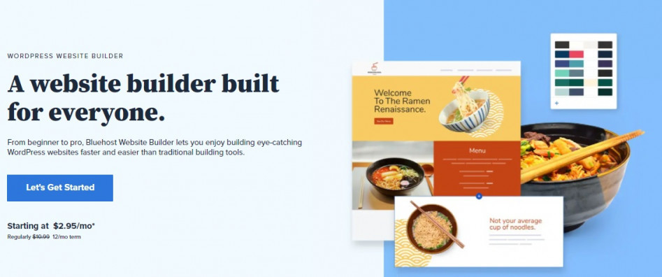 Get started with Bluehost web builder