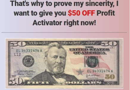 Discount for Profit Activator upsell