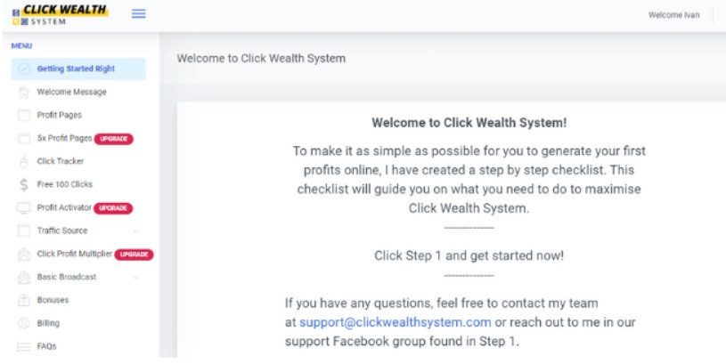 inside what is Click Wealth System about